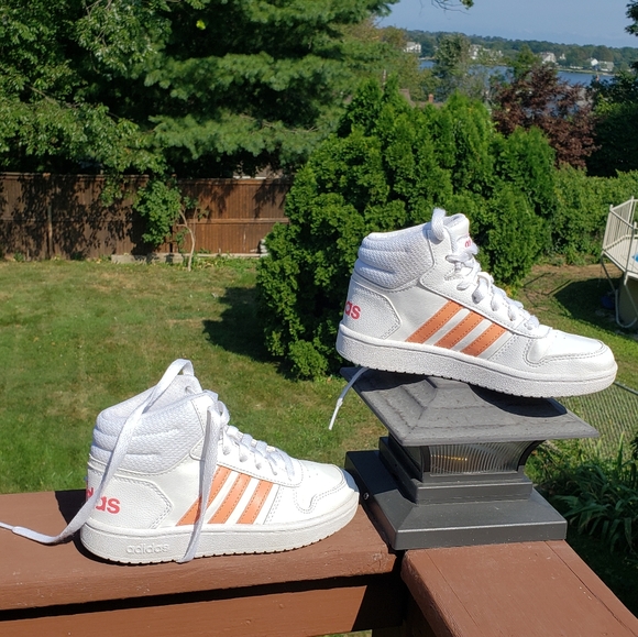 adidas Other - ADIDAS Kids Sneakers White Orange Sz 13K